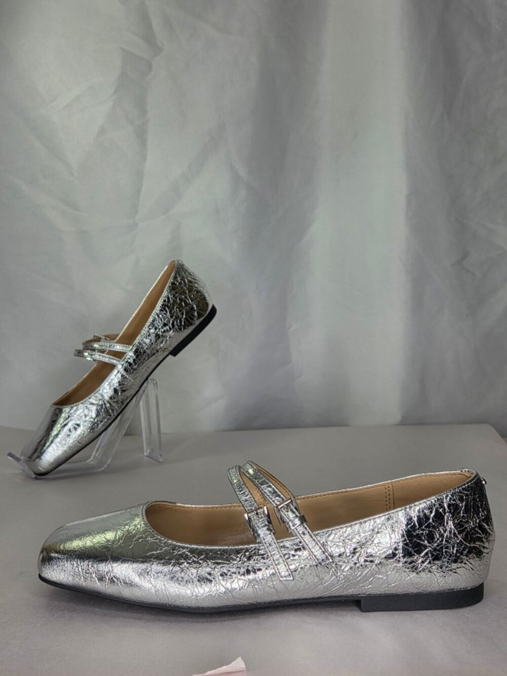 Michael Michael Kors Matilda Flex Mary Jane Square Toe Ballet Flats - Silver, Si